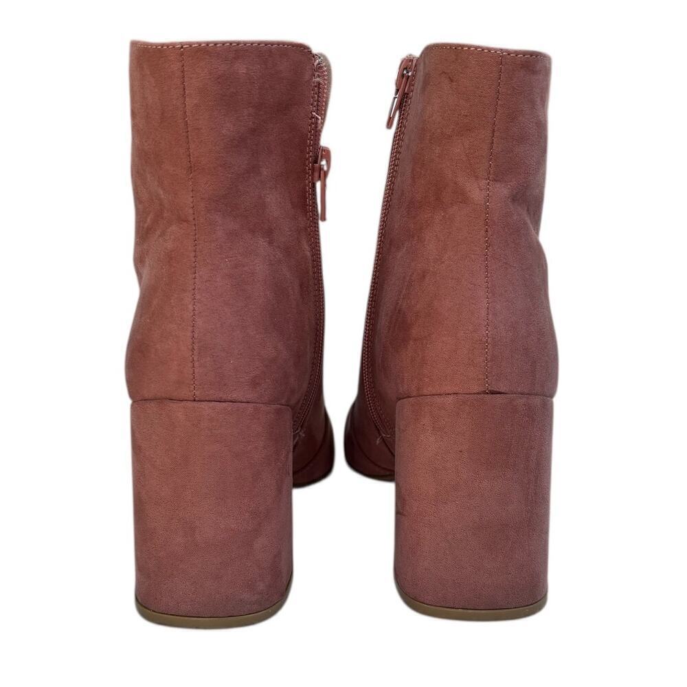 Charlotte Russe Mauve Suede Ankle Boots Size 8 Heeled Bootie - Picture 6 of 10